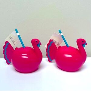 New! Set of 2 Thanksgiving Turkey Cups w/ Lids & Straws Target Bullseye